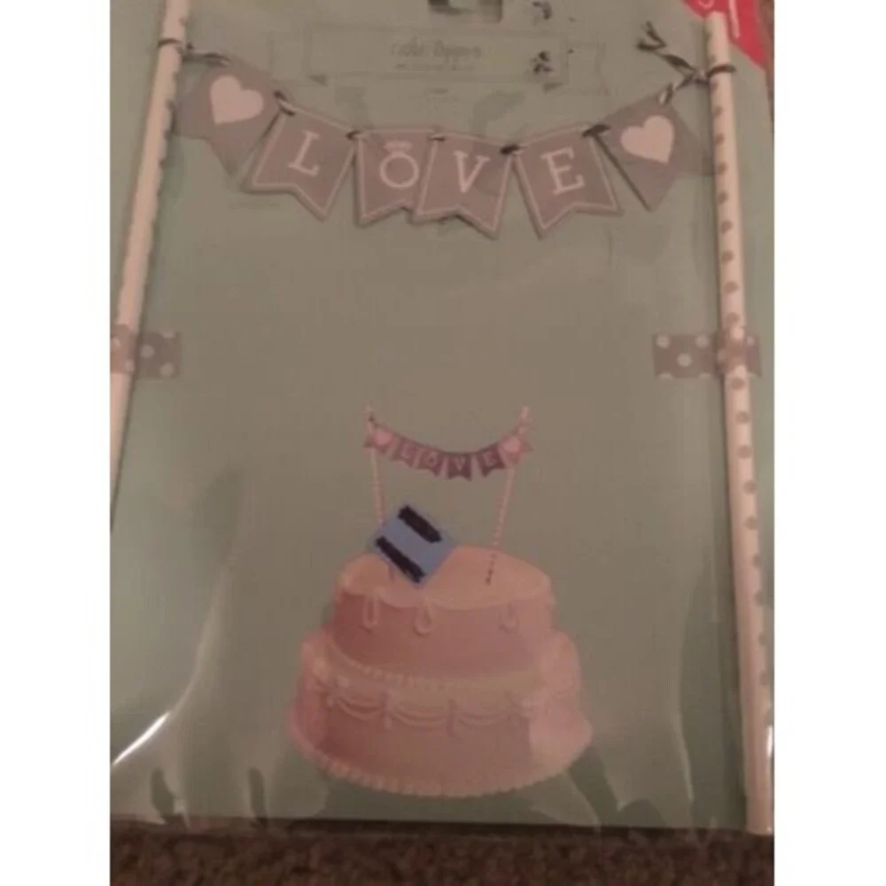 9 Pc Cake Banner Toppers with Bonus 8 Count Hello Holiday Note Cards